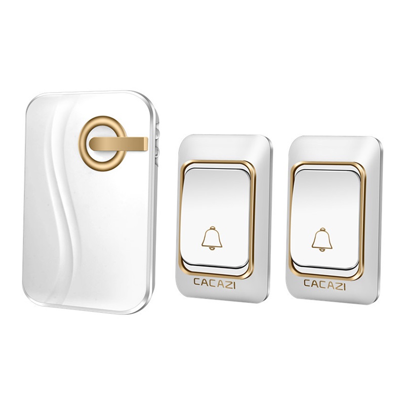 CACAZI-Wireless-Doorbell-Battery-operated-Waterproof-with-4-Levels-Volume-Door-Chime-200-Meters-1290871