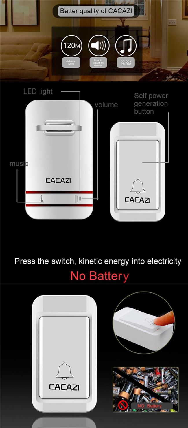 CACAZI-Wireless-Doorbell-No-Battery-Need-Waterproof-Doorbell-Cordless-Remote-AC-110V-220V-EU-US-Plug-1176691