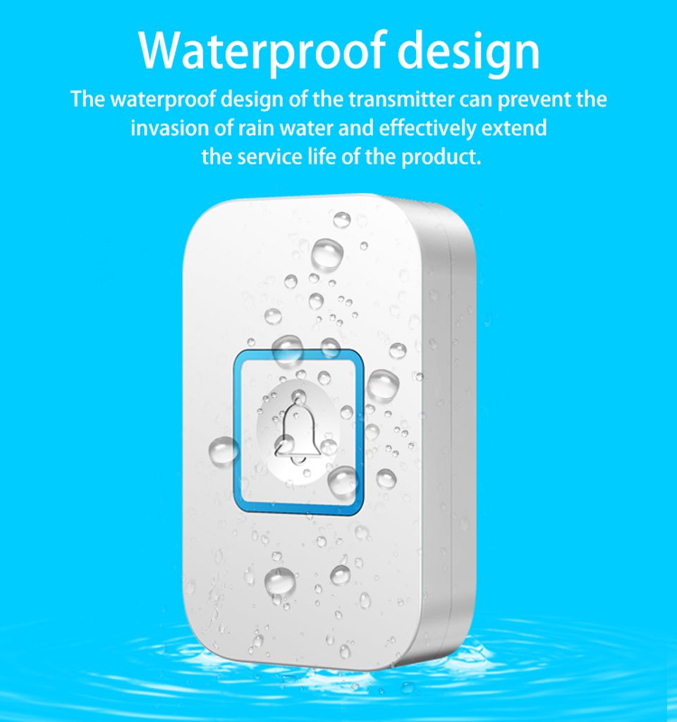 CACAZI-Wireless-Doorbell-Waterproof-300M-Remote-Battery-2-Button-1-Receiver-Intelligent-Home-Calling-1630693