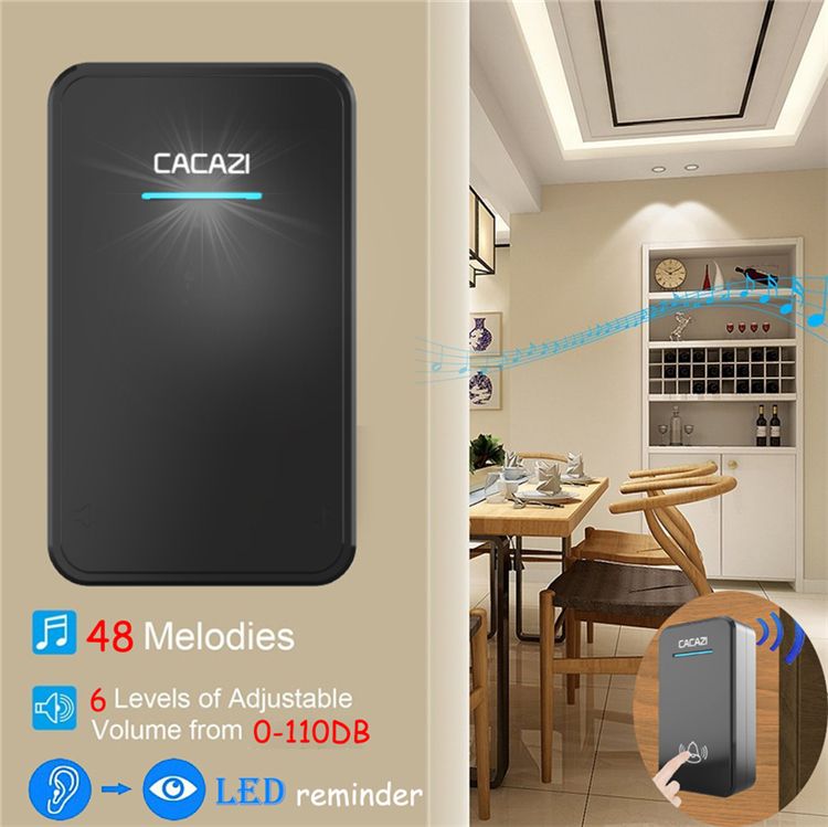 CACAZI-Wireless-Doorbell-Waterproof-DC-12V-300M-Remote-Door-Bell-Chime-Ring-110dB-1-Button-Receiver-1177764