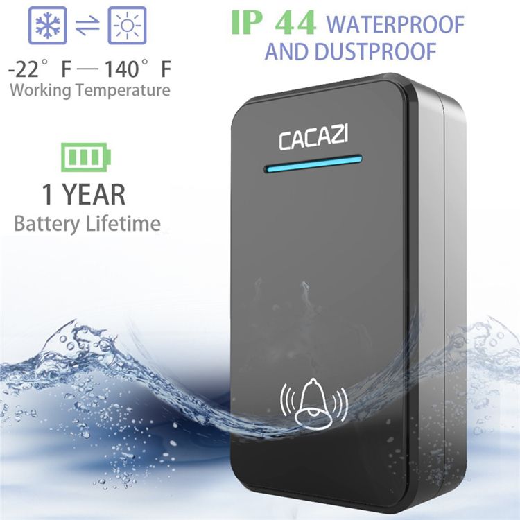 CACAZI-Wireless-Doorbell-Waterproof-DC-12V-300M-Remote-Door-Bell-Chime-Ring-110dB-1-Button-Receiver-1177764