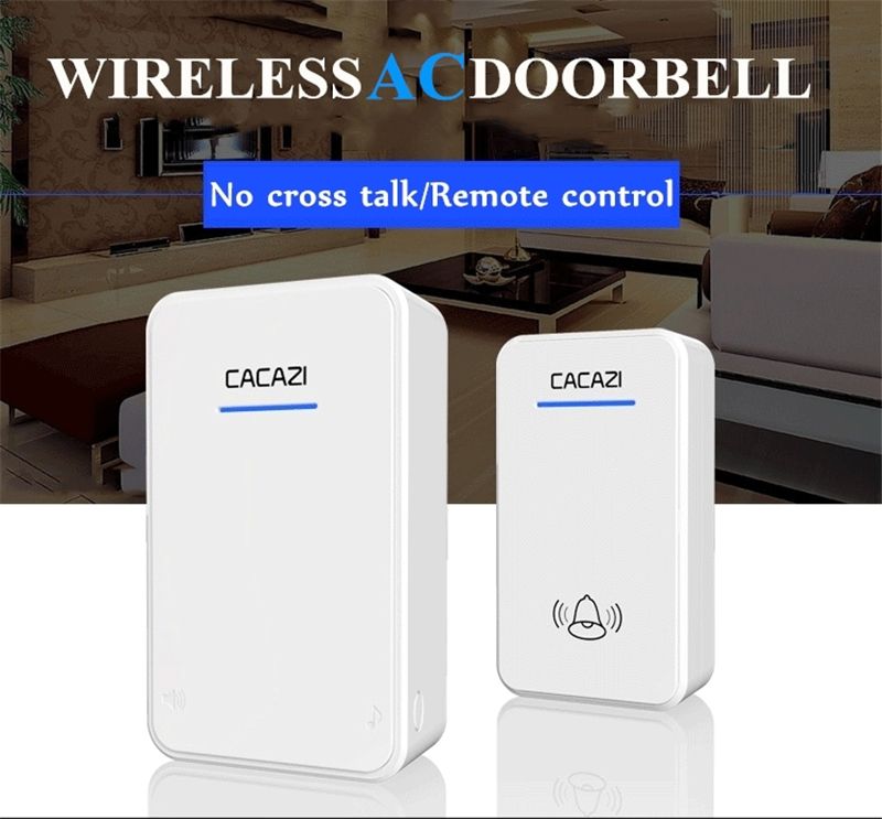 Cacazi-A8-AC-Wireless-Doorbell-Waterproof-300M-Remote-Long-Range-Door-Bell-48-Rings-6-Volume-Door-Ch-1624754