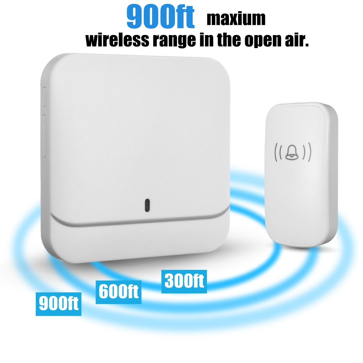 Home-House-4-Volume-Wireless-Doorbell-Chime-1-Plugin-Receiver2-Ransmitter-1360008