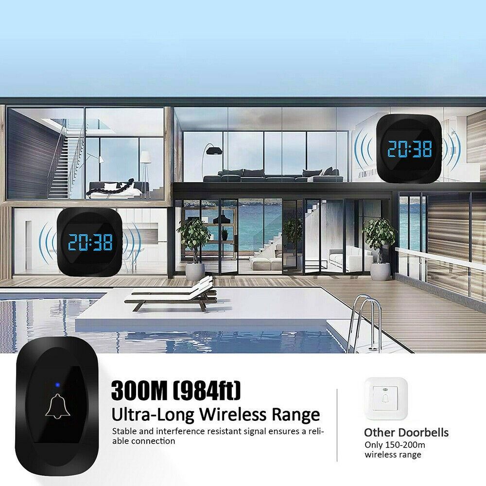 ML-195-Wireless-Doorbell-Smart-Household-DoorBell-With-Time-Display-Volume-Adjustable-Mutil-Use-for--1714704