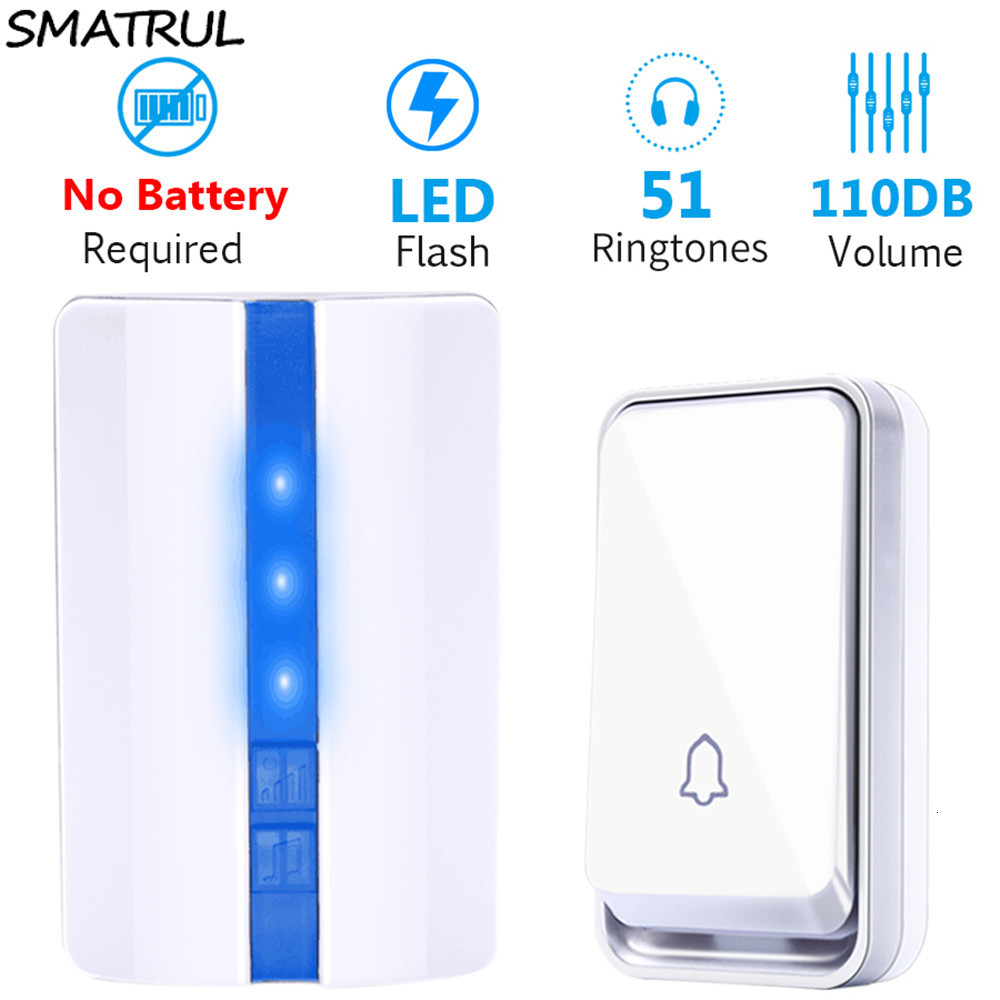 SMATRUL-K33-Self-powered-Waterproof-Wireless-DoorBell-No-Battery-Smart-Door-Bell-Chime-LED-Light-Whi-1640042