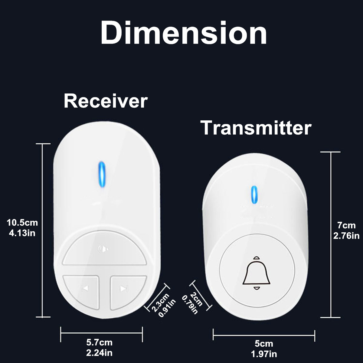 Wireless-Doorbell-Plug--Play-Door-Bell-Kit-Plug-in-Receiver-300M-1742768