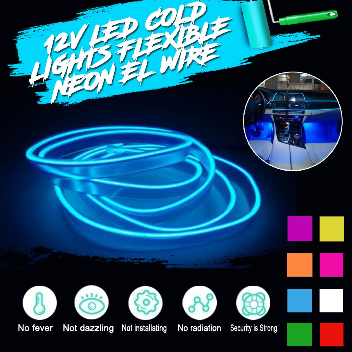 DC12V-5M-Flexible-Neon-EL-Wire-LED-Strip-Light-Car-Interior-Decoration-Lamp--Driver-1623111