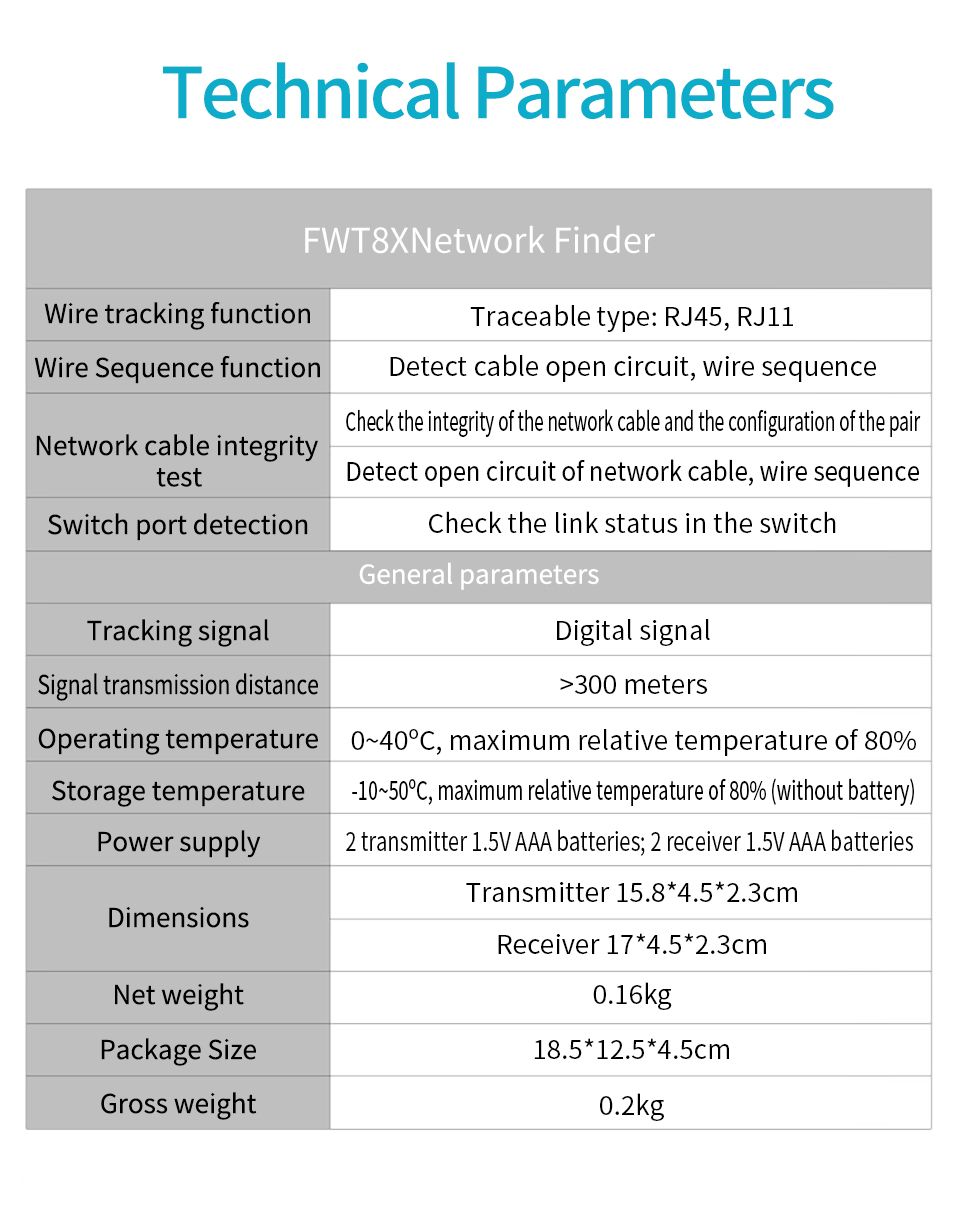 BSIDE-FWT8X-Network-Cable-Tracker-Detecteur-RJ1145-Lan-Ethernet-Phone-Wire-Tester-Finder-Telecom-Too-1753055