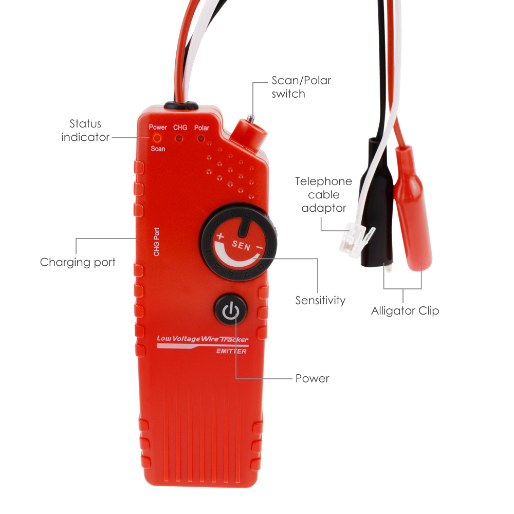 Cable-Tracker-Detector-Tester-for-low-Voltage-with-Polarity-Test-Function-Wire-Locator-amp-Rechargea-1618681