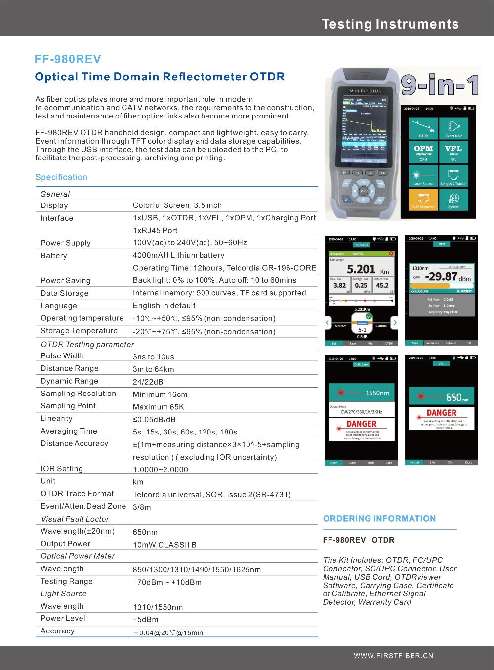 FF-980REV-Pro-mini-OTDR-Fiber-Optic-Reflectometer-980rev-with-9-Functions-VFL-OLS-OPM-Event-Map-24dB-1692392