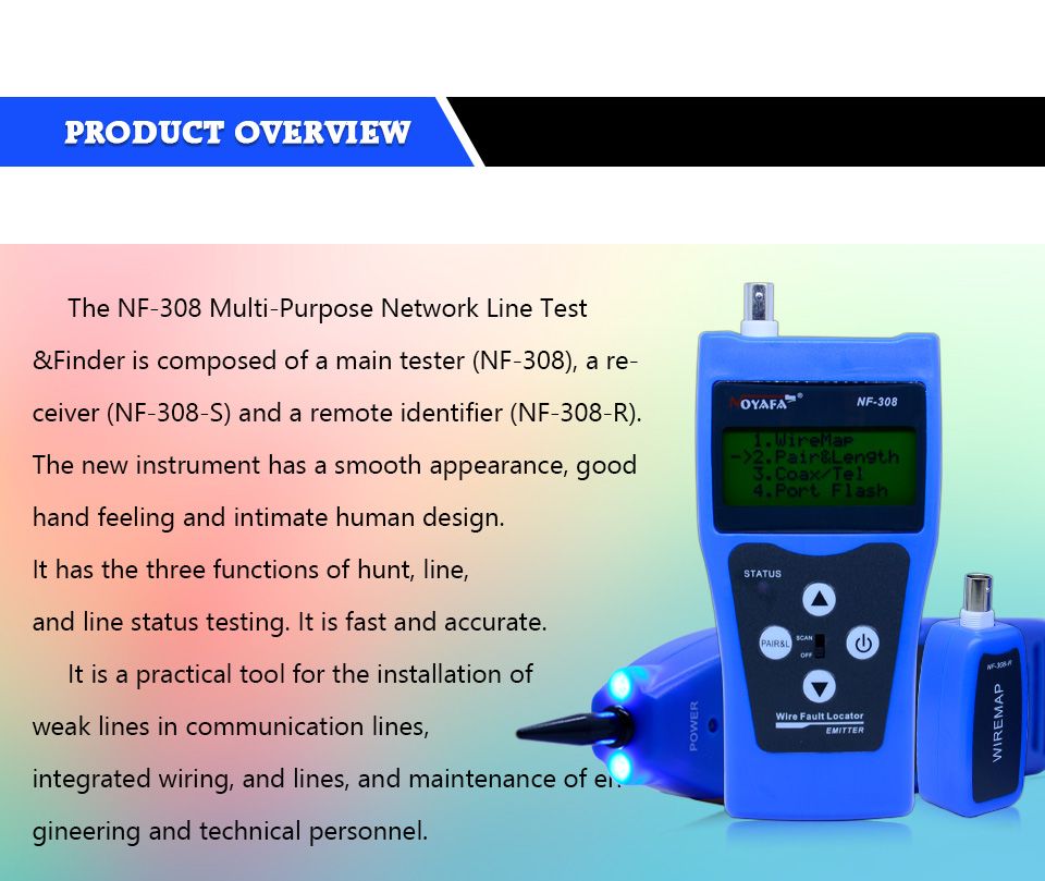 Network-Monitoring-Cable-Tester-LCD-NF-308-Wire-Fault-Locator-LAN-Network-Coacial-BNC-USB-RJ45-RJ11--1361780