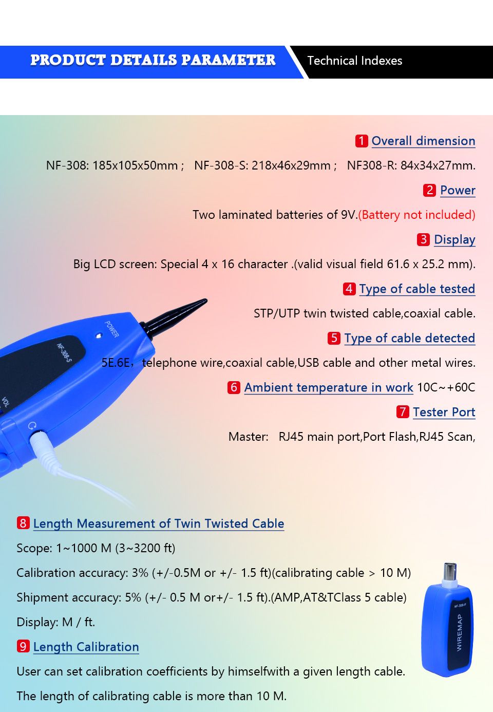 Network-Monitoring-Cable-Tester-LCD-NF-308-Wire-Fault-Locator-LAN-Network-Coacial-BNC-USB-RJ45-RJ11--1361780