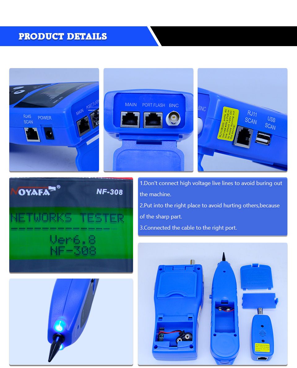 Network-Monitoring-Cable-Tester-LCD-NF-308-Wire-Fault-Locator-LAN-Network-Coacial-BNC-USB-RJ45-RJ11--1361780