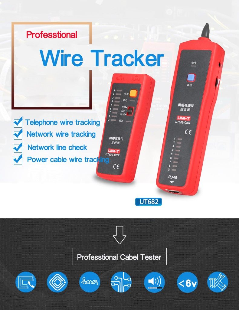 UNI-T-UT682-RJ11-RJ45--Wire-Tracker-Line-Finder-Telephone-Wire-tracker-Network-Cable-Tracer-Tester-1107040