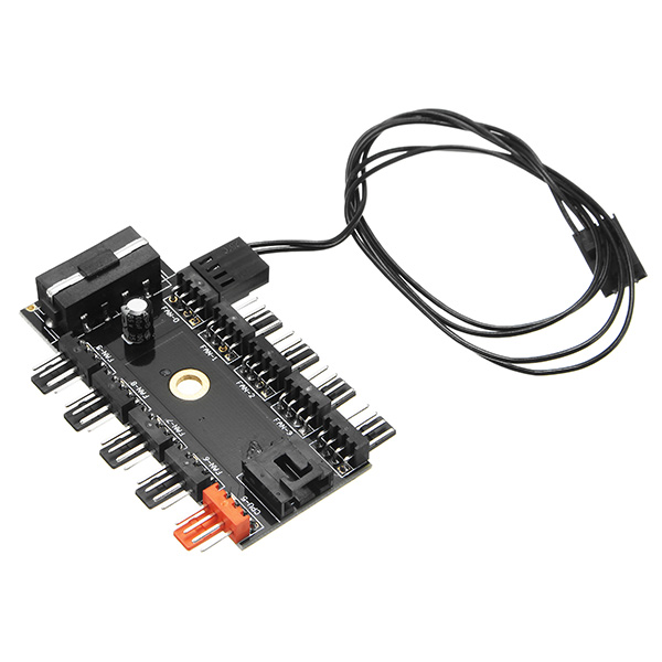 12V-10-Way-4pin-Fan-Hub-Speed-Controller-Regulator-For-Computer-Case-With-PWM-Connection-Cable-CPU-F-1189057