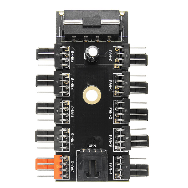 5pcs-12V-10-Way-4pin-Fan-Hub-Speed-Controller-Regulator-For-Computer-Case-With-PWM-Connection-Cable--1201290