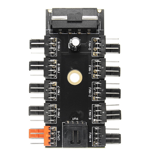 5pcs-12V-10-Way-4pin-Fan-Hub-Speed-Controller-Regulator-For-Computer-Case-With-PWM-Connection-Cable--1201290