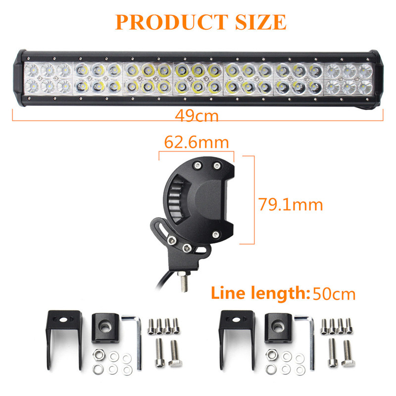 20-Inch-126W-Waterproof-IP68-LED-Light-Bar-Flood-Spot-Combo-Off-Road-Car-Truck-Driving-Lamp-10-30V-1185301