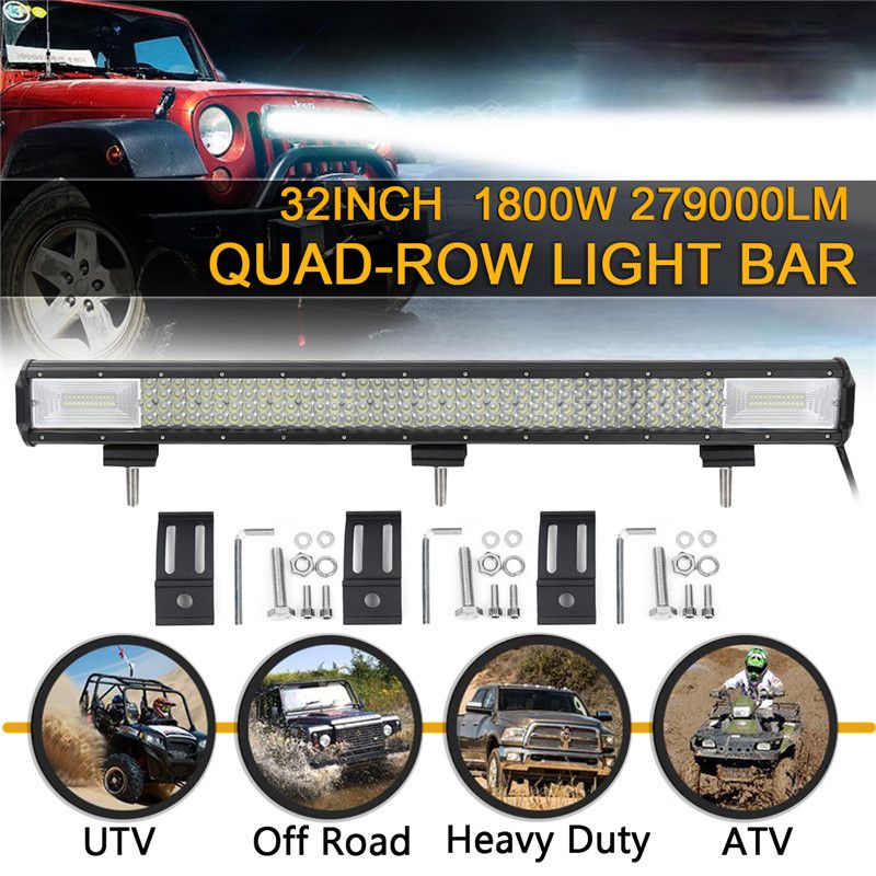 32quot-208LED-White-LED-Light-Bar-Aluminum-Alloy-Shell-Work-Light-For-ATV-Off-road-1800W-Quad-Row-1674123