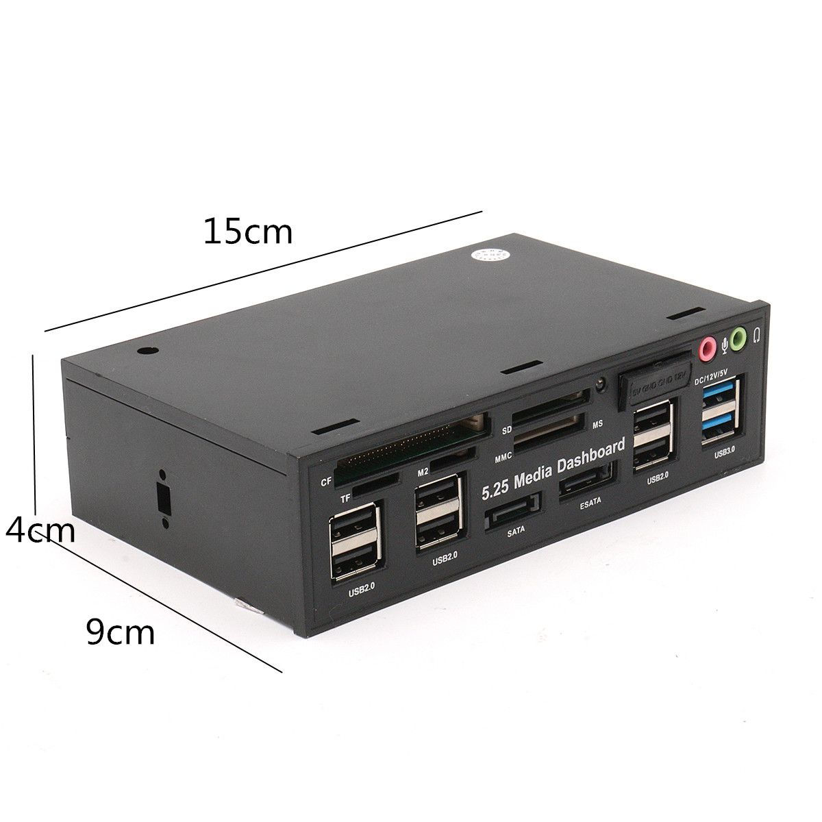 525-Inch-USB30-Drive-Bay-SD-TF-Card-Reader-SATA-USB-Hub-Audio-Front-Panel-Media-Dashboard-1131898