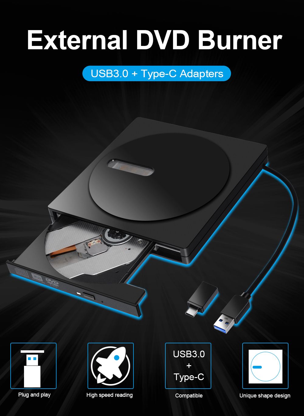 Deepfox-Type-C-USB30-External-CD-DVD-RW-Optical-Drive-DVD-Burner-DVD-Writer-Super-Drive-For-Laptop-N-1710611
