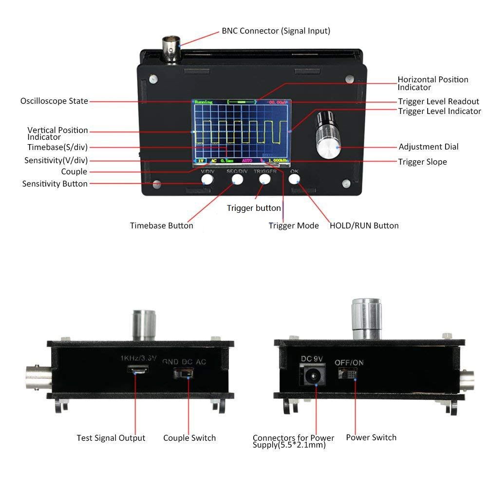 DSO328-Portable-Digital-Oscilloscope-24quotTFT-1Msps-0-200KHz-STM32-with-Crocodile-Clips-Probe-Case-1536598