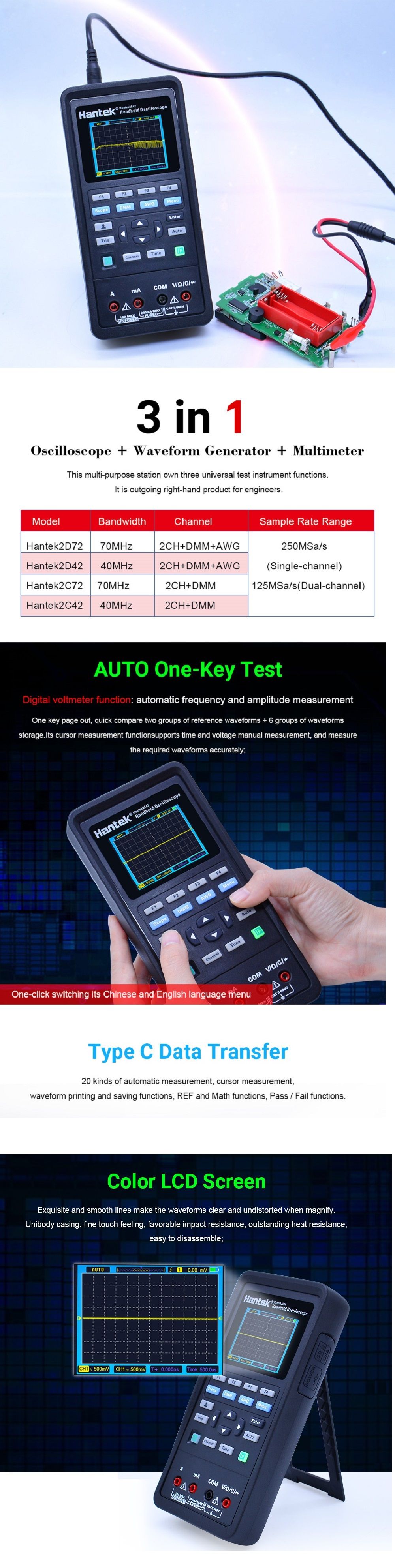 Hantek-3in1-Digital-OscilloscopeWaveform-GeneratorMultimeter-Portable-USB-2-Channels-40mhz-70mhz-LCD-1369465