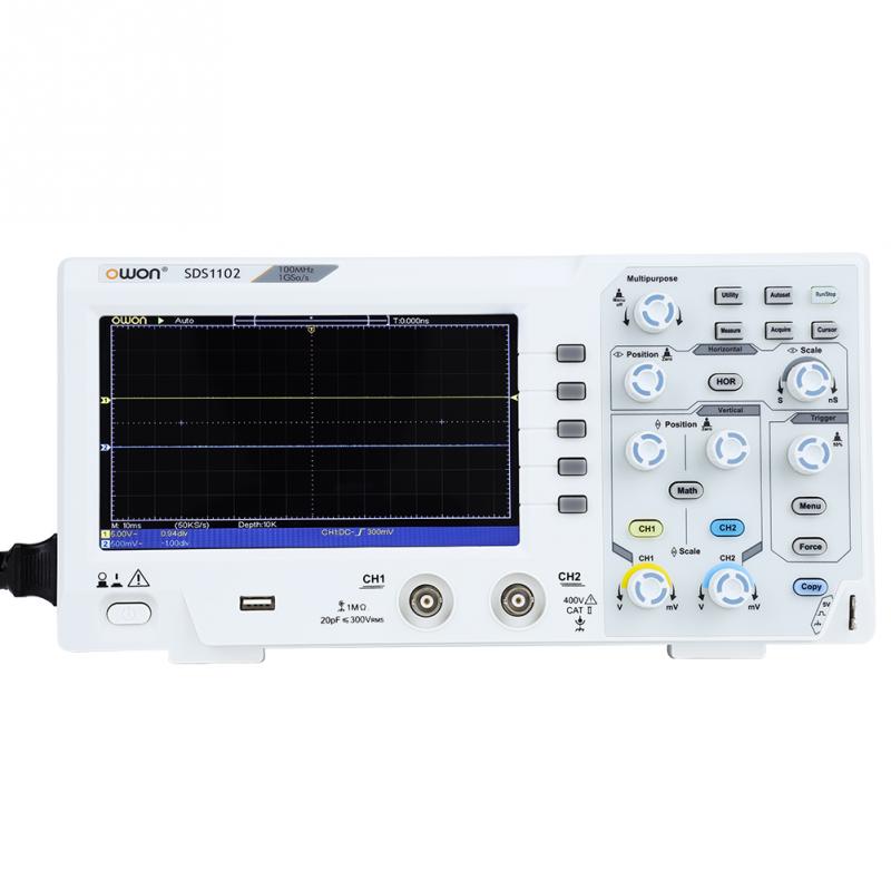 OWON-SDS1102-7quot-LCD-Oscilloscope-2-Channel-Digital-Oscilloscopes-100MHZ-Bandwidth-1GSs-High-Accur-1740201