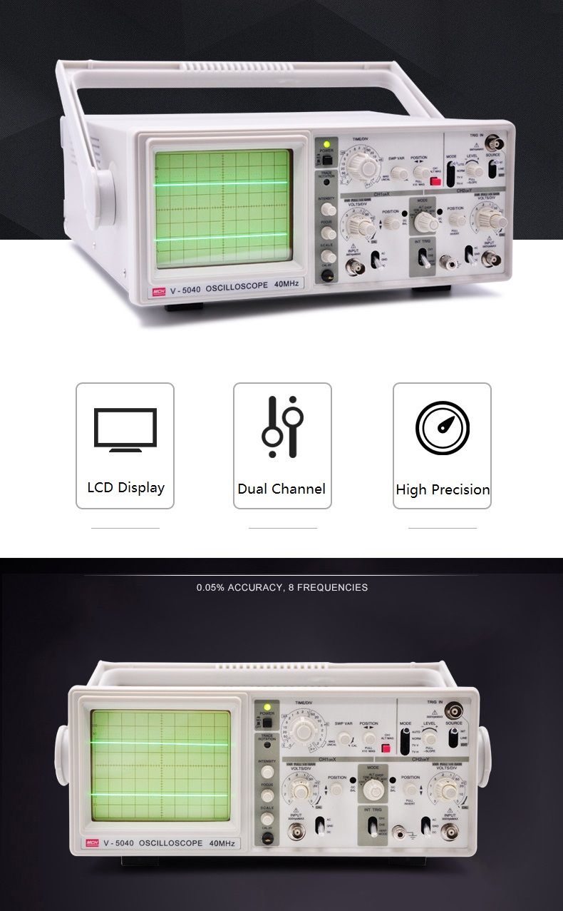 V-5040-Handheld-Oscilloscope-40Mhz-Analog-Oscilloscope-with-6quot-CRT-2-Channels-2-Tracing-Dual-Chan-1550407