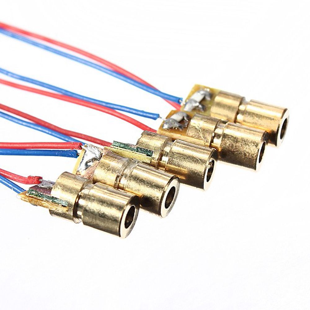 100-pcs-DC-5V-5mW-650nm-6mm-Laser-Dot-Diode-Module-Red-Copper-Head-Tube-1318432