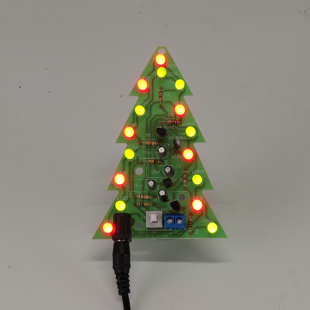 Assembled-USB-Christmas-Tree-16-LED-Color-Light-Electronic-PCB-Decoration-Tree-Children-Gift-Ordinar-1602761