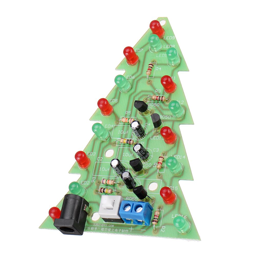 Assembled-USB-Christmas-Tree-16-LED-Color-Light-Electronic-PCB-Decoration-Tree-Children-Gift-Ordinar-1602761