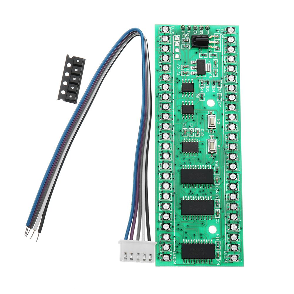 DC-5V-To-6V-250mA-RGB-Double-Channel-Double-24-LED-Level-Indicator-MCU-With-Adjustable-Display-Mode-1303090