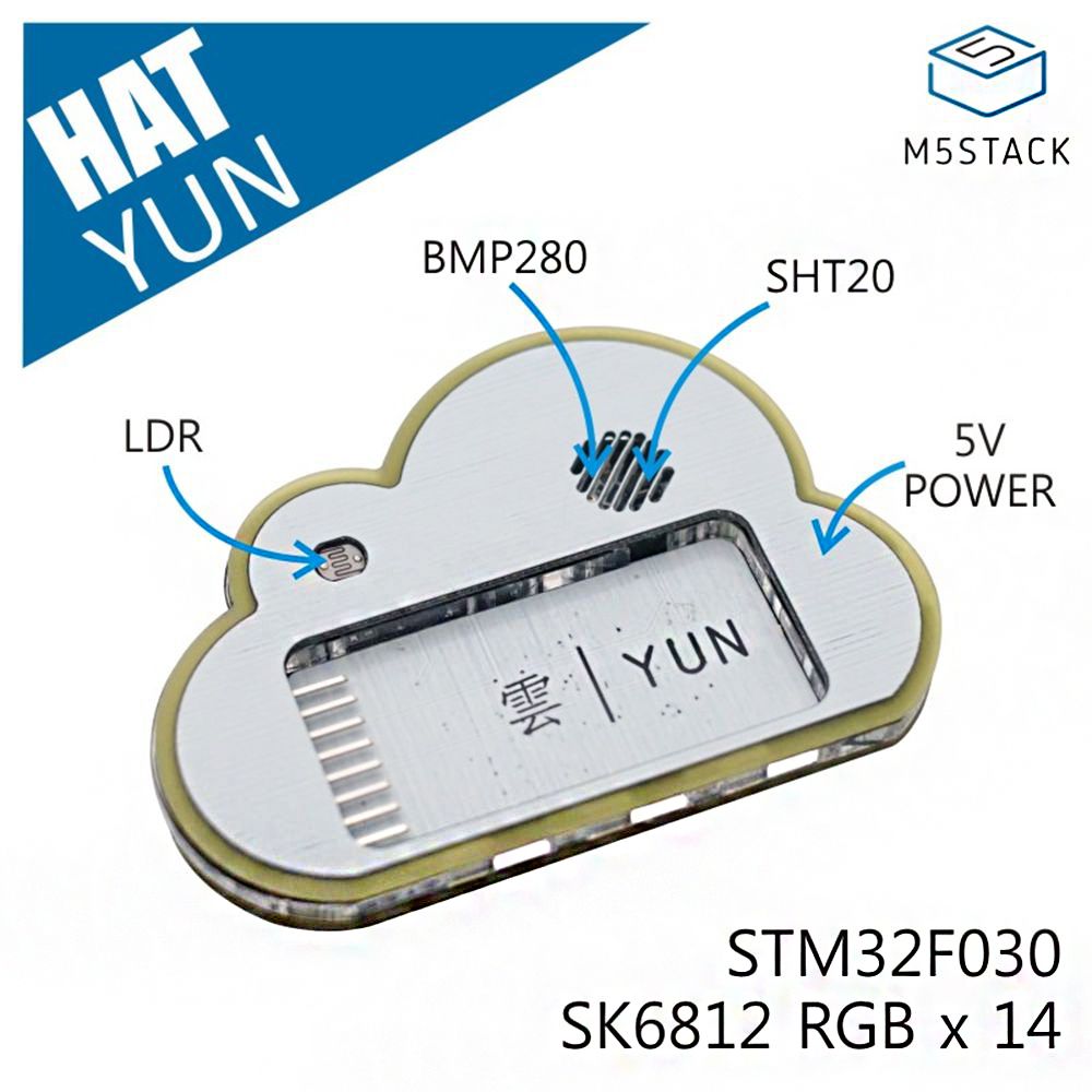 M5StickC-YUN-HAT-SHT20-Temperature-and-Humidity-BMP280-Pressure-Sensor-14-x-SK6812-RGB-LED-Multi-Fun-1564993
