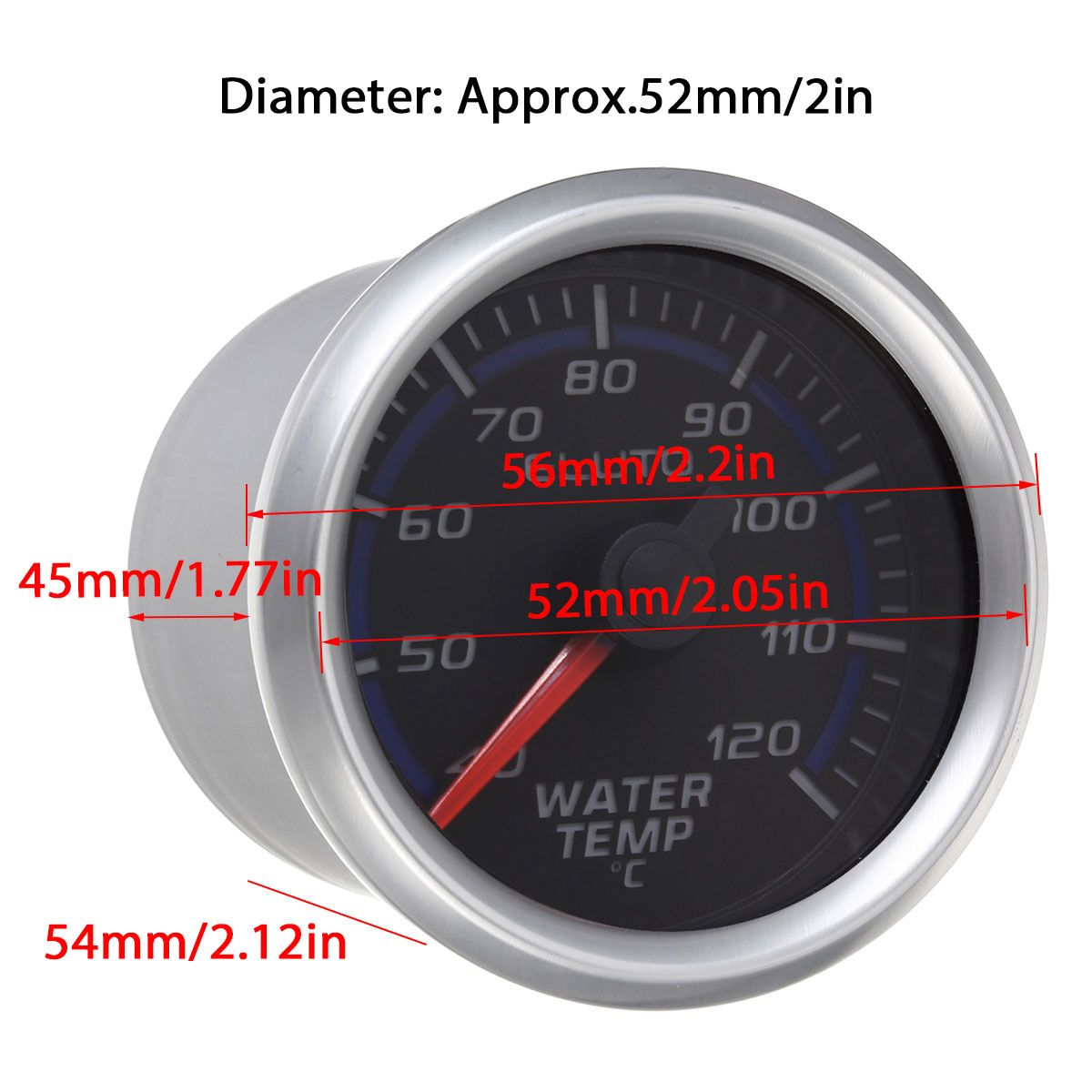 2quot-52mm-40-120degC-Water-Temperature-Gauge-Blue-LED-Black-Face-Car-Meter--Sensor-1743419