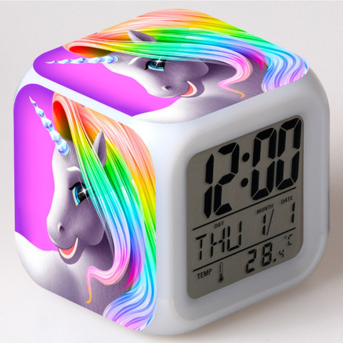 7-Colors-Changing-Unicorn-LED-Digital-Alarm-Clock-Thermometer-Date-Time-1631833