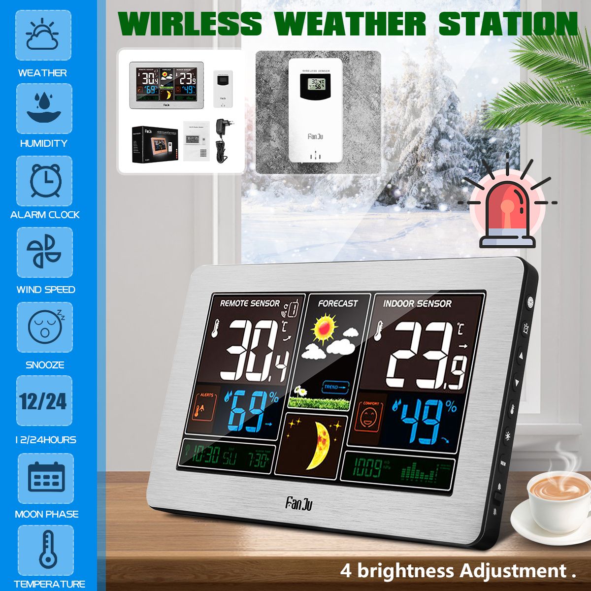LED-Weather-Station-Alarm-Clock-Thermometer-Hygrometer-Barometer-Wireless-Sensor-1628372