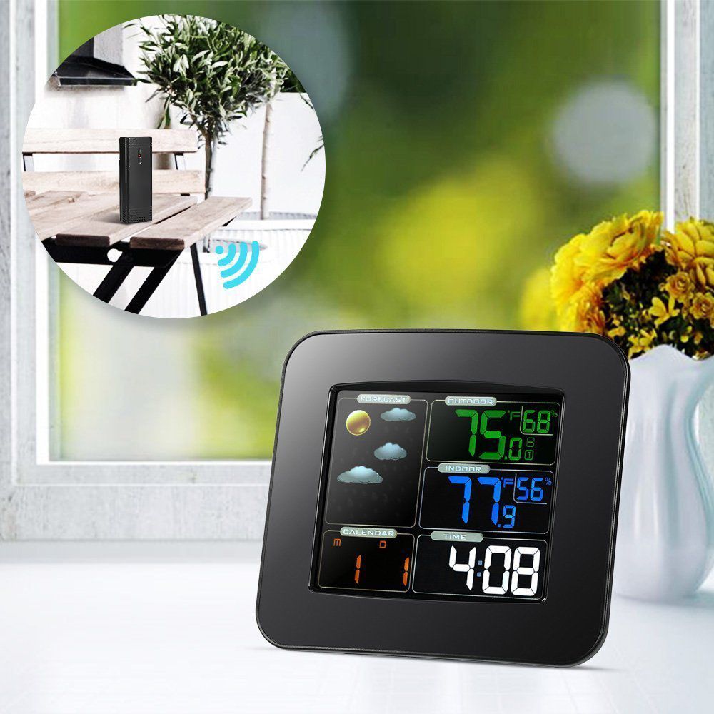 TS-75-LCD-Digital-InOutdoor-Temperature-Humidity-Barometer-Wireless-Weather-Station-Color-Snooze-Ala-1443041