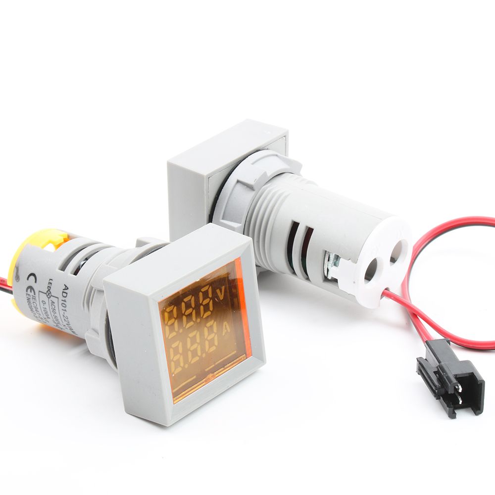 22mm-AC-50-500V-0-100A-Mini-Digital-square-Voltmeter-Ammeter-Volt-Voltage-Tester-Meter-Dual-LED-Indi-1556429