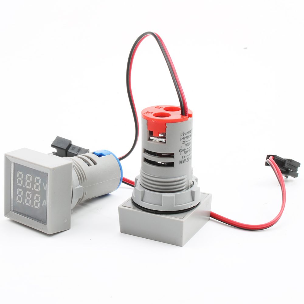 22mm-AC-50-500V-0-100A-Mini-Digital-square-Voltmeter-Ammeter-Volt-Voltage-Tester-Meter-Dual-LED-Indi-1556429