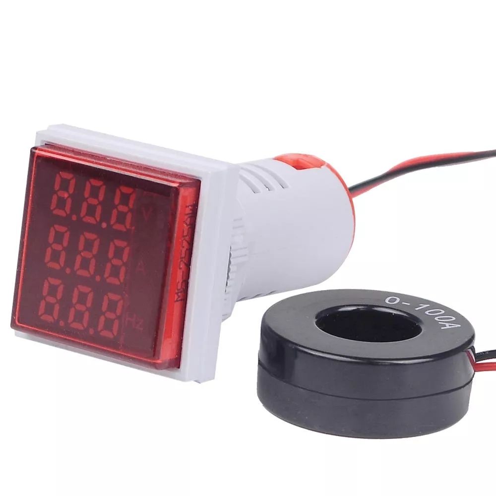 3Pcs-22mm-50-380V-100A-99Hz-Digital-LED-Volt-Amp-HZ-AC-Ammeter-Voltmeter-Current-Frequency-Voltage-I-1577372