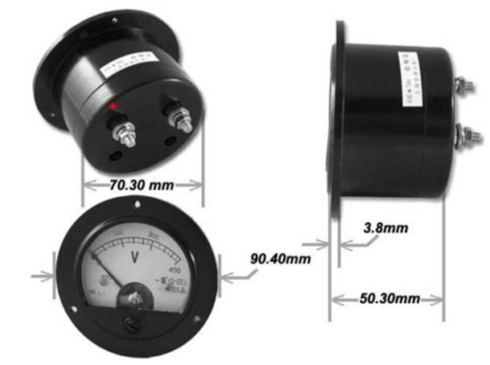 62C2-Round-Analog-Amp-Panel-Meter-Current-Ammeter-DC-0-50A-With-Shunt-1538437