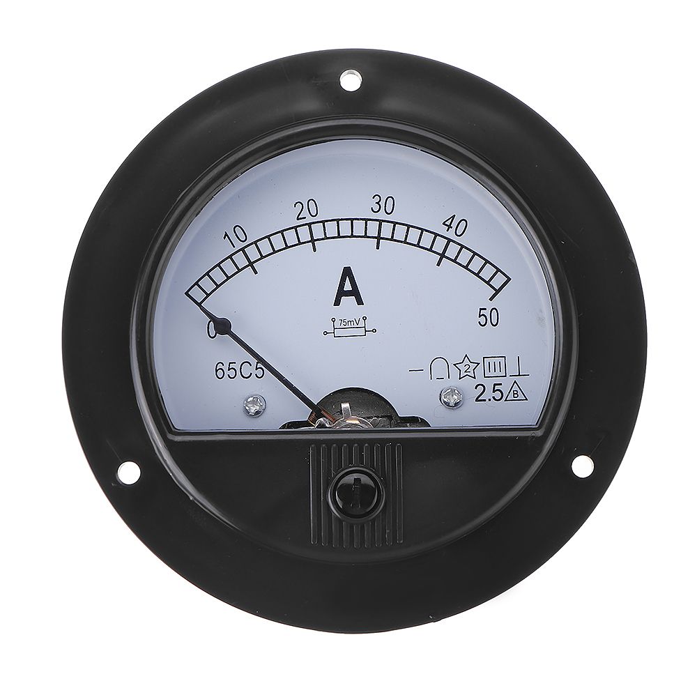 62C2-Round-Analog-Amp-Panel-Meter-Current-Ammeter-DC-0-50A-With-Shunt-1538437