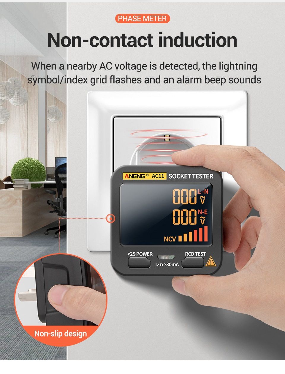 ANENG-AC11-LED-Screen-Muti-function-Socket-Tester-Phase-Meter-Phase-Polarity-Detector-01V250V-AC-Vol-1713250