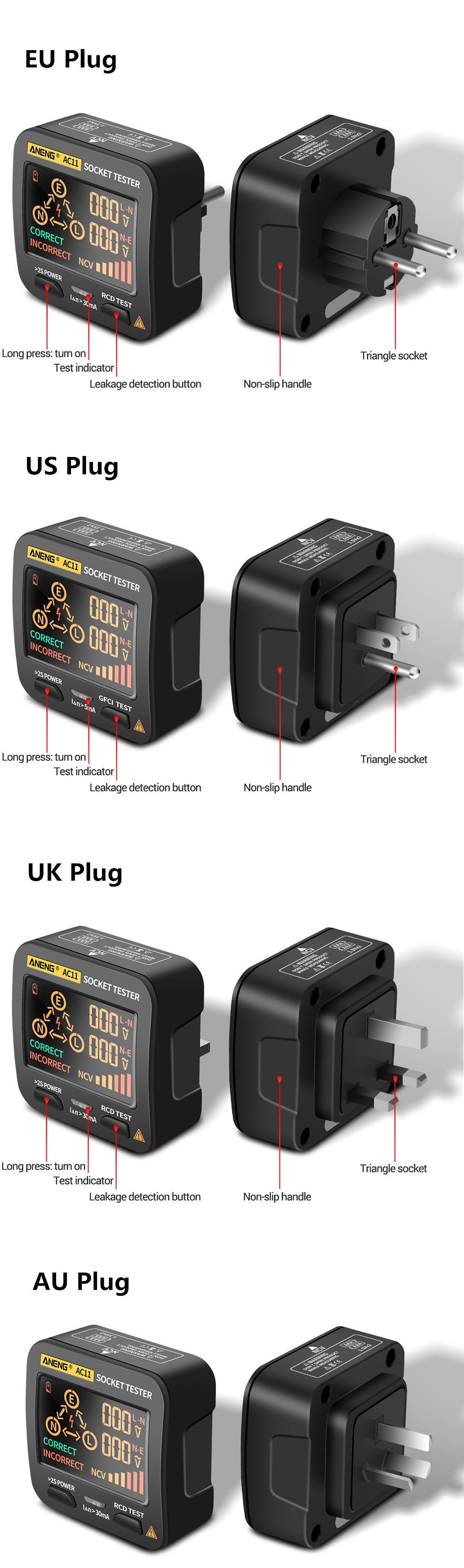 ANENG-AC11-LED-Screen-Muti-function-Socket-Tester-Phase-Meter-Phase-Polarity-Detector-01V250V-AC-Vol-1713250