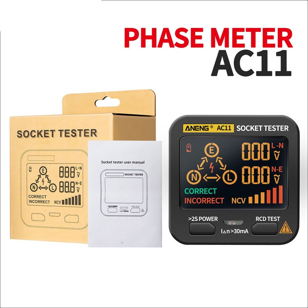 ANENG-AC11-LED-Screen-Muti-function-Socket-Tester-Phase-Meter-Phase-Polarity-Detector-01V250V-AC-Vol-1713250