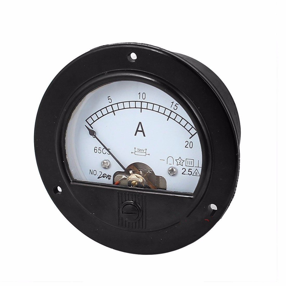 DC-20A-Round-Analog-Ammeter-Panel-AMP-Current-Meter-65C5-Diameter-90mm-0-20A-DC-1531279