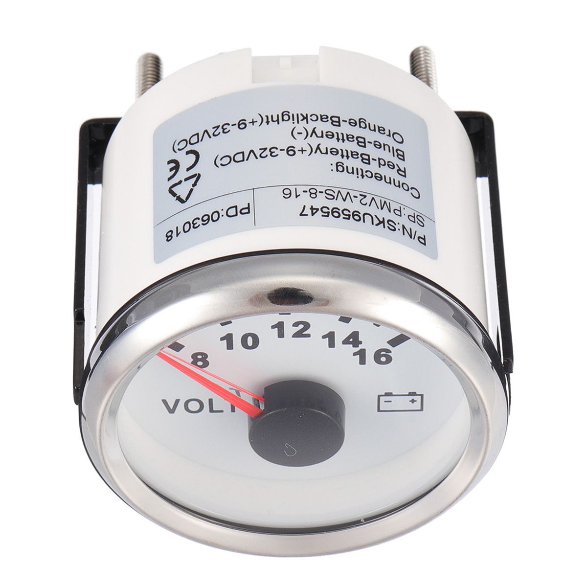 Volt-Meter-Gauge-8-16-Volts-Caravan-Boat-Marine-Voltmeter-White-1350047