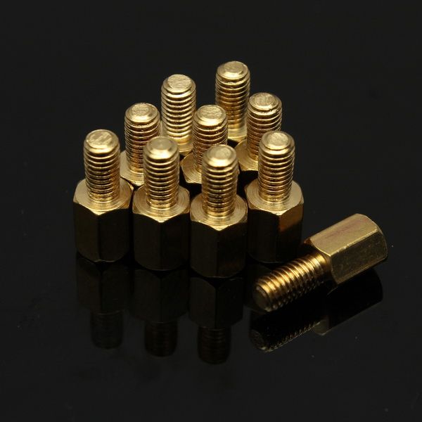 10x-65mm-M3-Brass-Standoff-PC-Case-Motherboard-Riser-Screws-Washers-981784