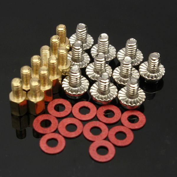 10x-65mm-M3-Brass-Standoff-PC-Case-Motherboard-Riser-Screws-Washers-981784